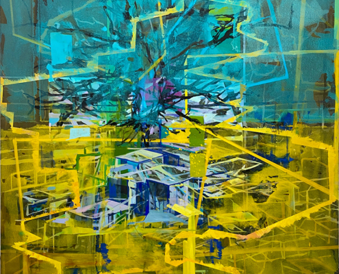 Marie-Thibeault-Golden-State,-72'x66'-oil-on-canvas,-2022